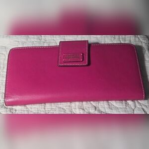 Frances Valentine New York Pink Leather Clutch